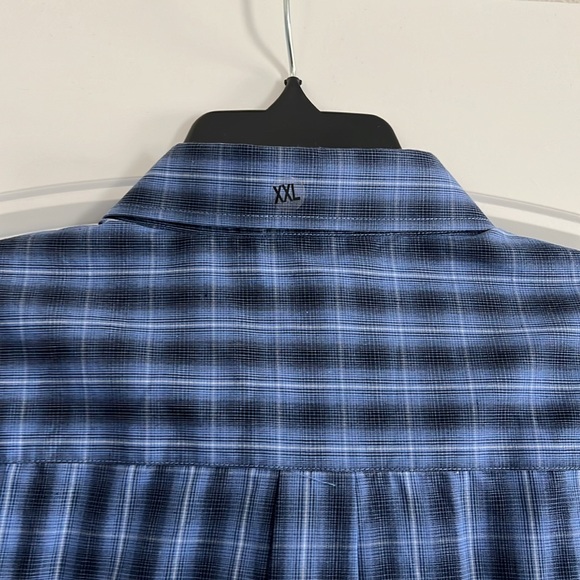 NEW Van Heusen No Iron Button Down Short Sleeve Shirt, Blue/Navy XXL New w/o Tag - Picture 4 of 7